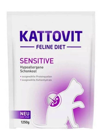 Kattovit Sensitive Dieta Dla Kotów, 1250g - sucha karma dla kotów z alergiami, 1250g