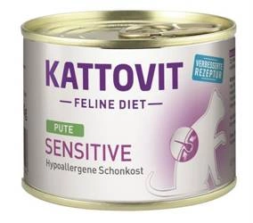Kattovit Sensitive Indyk Dieta Dla Kotów, 185g - mokra karma dla kotów z alergiami, 185g