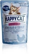 Happy Cat Adult Sterilised kurczak i pstrąg 85 g saszetka
