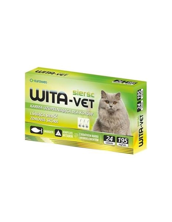 Eurowet Wita-Vet - witaminy dla kotów zdrowa sierść 24 tabletki