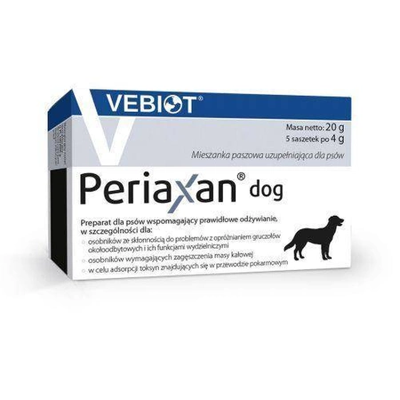 VEBIOT Periaxan dog 5 sasz. -  preparat na biegunkę dla psa, 5 saszetek