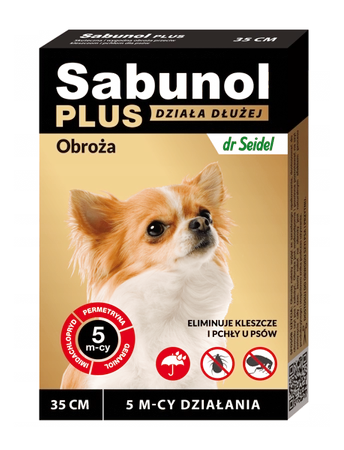 Sabunol Plus - obroża przeciw pchłom i kleszczom dla psa 35 cm