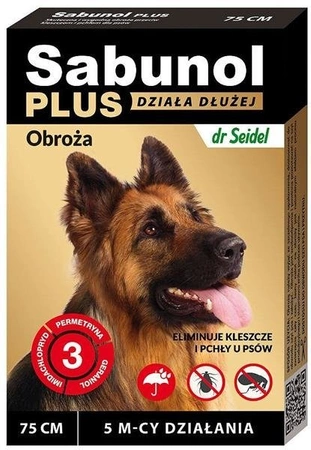 Sabunol Plus obroża przeciw pchłom i kleszczom dla psa 75cm