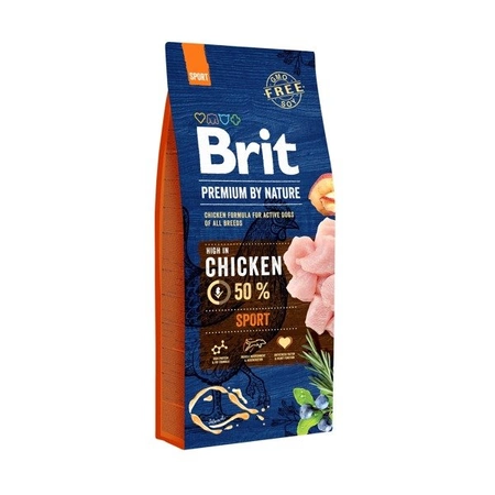 Brit Premium By Nature Sport Chicken 15 kg - sucha karma dla psów aktywnych z kurczakiem 15kg