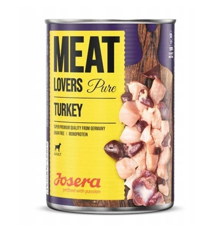 Josera Meat Lovers Pure Indyk 400g - mokra karma dla dorosłych psów, 400 g