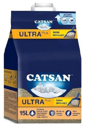 CATSAN Żwirek Ultra 15l-zbrylający żwirek dla kota