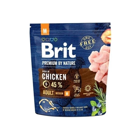Brit Premium By Nature Adult Medium Chicken 1 kg - sucha karma dla dorosłych psów rasy średniej z kurczakiem 1kg