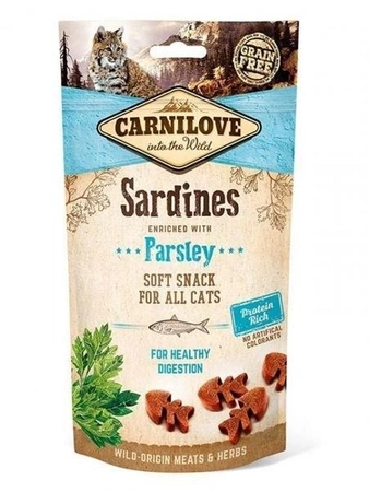 Carnilove Soft Snack For All Cats Sardines With Parsley 50 g - przysmak dla kotów z sardynkami i natka pietruszki 50g