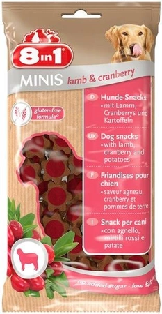 8in1 Minis Lamb & Cranberry 100 g - przysmak dla psów jagnięcina i żurawina 100g