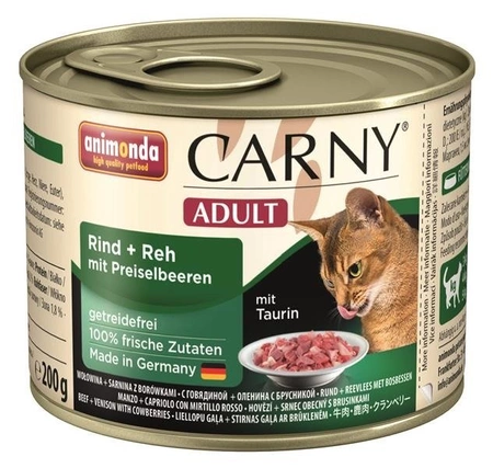 Animonda Carny Adult mit Reh + Preiselbeeren 200 g - mokra karma dla dorosłych kotów z sarną i borówkami 200g