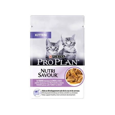 PURINA PRO PLAN Kitten Nutrisavour Pełnoporcjowa karma dla kociąt z indykiem w sosie 85 g