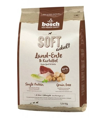 Bosch Plus Soft Kaczka i ziemniaki 2 5 kg - sucha karma dla psów z wrażliwym żołądkiem kaczka i ziemniaki 2.5kg