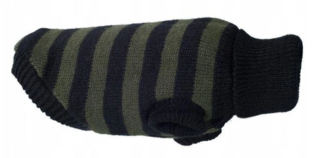 Amiplay Sweterek dla psa Glasgow 34 cm Paski khaki-czarne