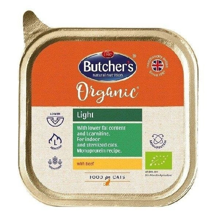 Butcher's Organic Light Cat z Wołowiną 85 g - mokra karma dla kotów 85g