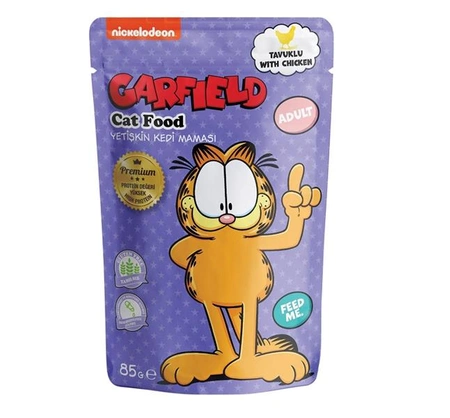 Garfield, saszetka dla dorosłych kotów z kurczakiem, 85g - mokra karma dla kotów dorosłych, 85 g