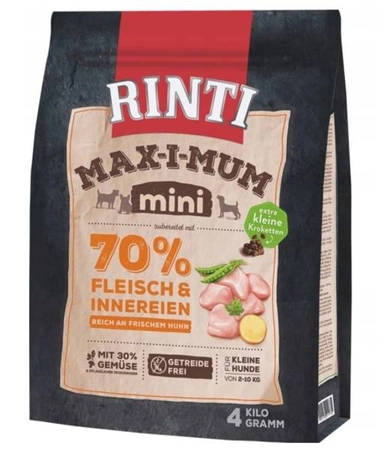 RINTI MAX-I-MUM Mini Adult Chicken z kurczakiem dla psów ras małych 4 kg