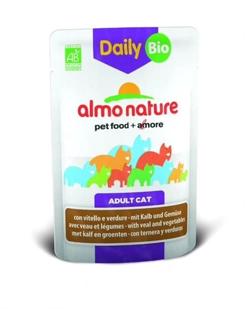 Almo Nature Daily Menu Bio With Veal And Vegetables 70 g - karma mokra dla kota z cielęciną z warzywmi  70g
