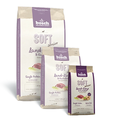 Bosch PetFood Bosch Soft Senior Kozina I Ziemniaki  1 kg - sucha karma dla starszych psów z wrażliwym żołądkiem kozina i ziemniaki 1kg