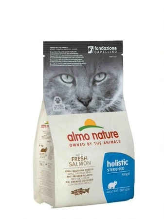Almo Nature Holistic Sterilised With Fresh Salmon 400 g - sucha karma dla kota z łososiem 400g