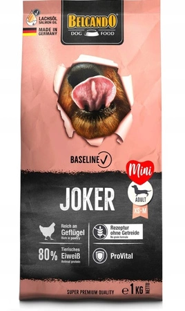 BELCANDO Baseline Joker Grain Free, 4 kg - sucha karma dla dorosłych psów, ras małych i średnich, 4 kg