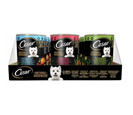 Cesar Natural Goodness 12x400g mix smaków - mokra karma dla psów dorosłych, 12 x 400 g