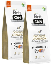 Brit care dog hypoallergenic dog show champion, 2 x 12 kg - sucha karma dla  psów dorosłych, wystawowych, 2 x 12 kg ZESTAW