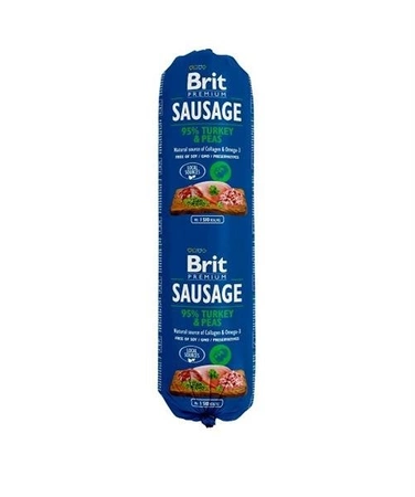 Brit Premium Sausage Turkey & Peas 800 g - kiełbasa dla psów indyk i groszek 800g