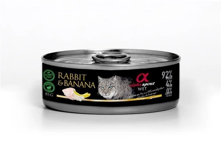 Alpha Spirit Adult All Breed Rabbit & Banana 85g - mokra karma dla dorosłych kotów wszystkich ras królik i banan 85g