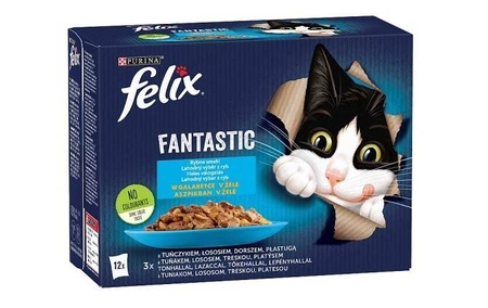 Felix Fantastic Karma dla kotów rybne smaki w galaretce 1,02 kg (12 x 85 g)