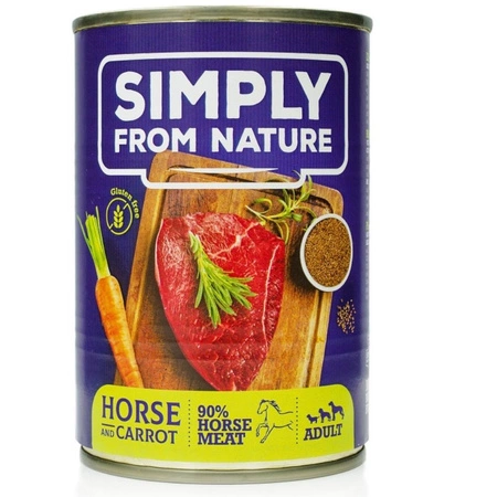 SIMPLY FROM NATURE, 400g  - mokra karma dla psów dorosłych, konina z siemieniem lnianym 400 g