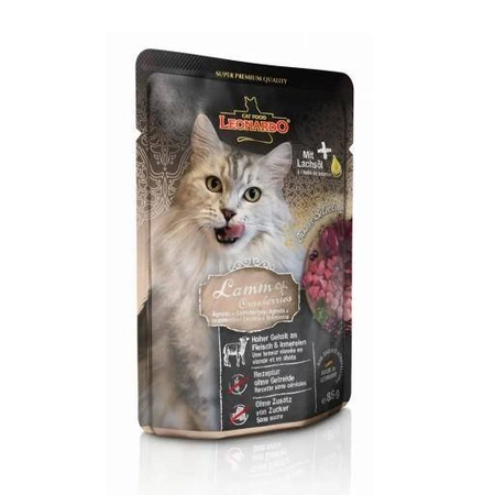 LEONARDO Finest Selection 85 g - mokra karma dla kotów, jagnięcina z żurawiną, 85 g