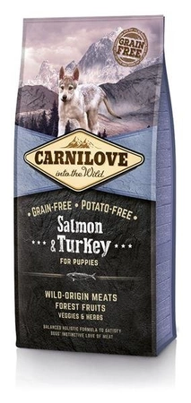 Carnilove Salmon & Turkey For Puppies 12 kg - sucha karma dla szczeniąt łosoś indyk 12kg