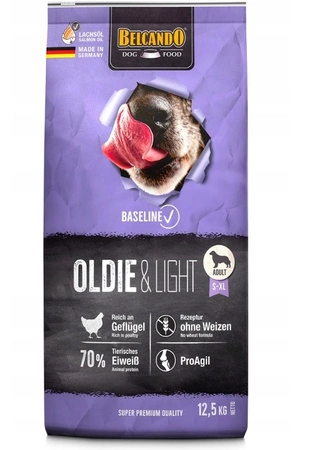 BELCANDO Baseline Oldie & Light, 12,5 kg - sucha karma dla dorosłych i starszych psów o niskim poziomie aktywności, 12,5 kg