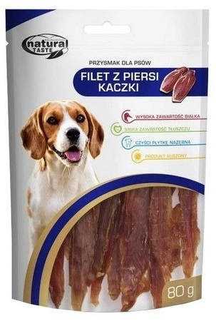 Dolina Noteci Natural Taste PrzysmaK Dla Psów Filet z Piersi Kaczki 80 g - przysmak dla psów filet z piersi kaczki 80g
