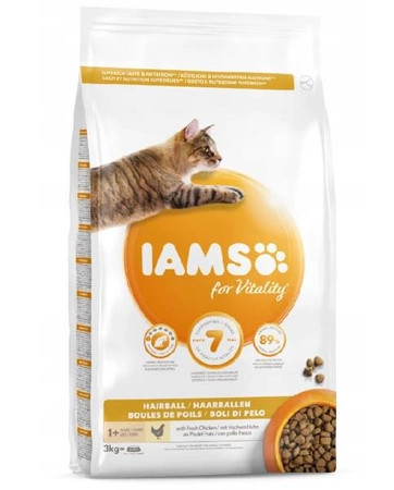 IAMS For Vitality Cat Adult Hairball Chicken 3 kg