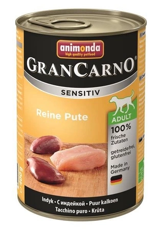 Animonda Grancarno Sensitiv Reine Pute 400 g - mokra karma dla psów indyk 400g