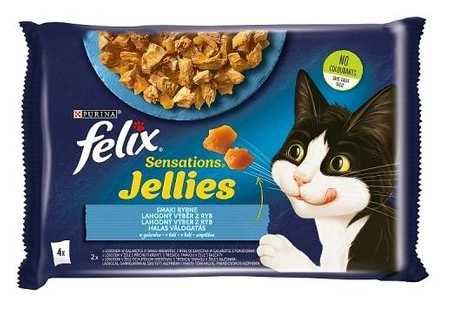 Felix Sensations Jellies Karma dla kotów smaki rybne w galaretce 340 g (4 x 85 g)