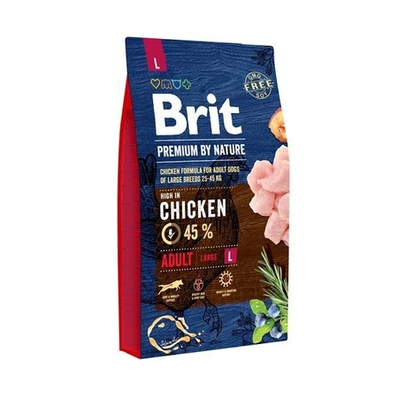 Brit Premium By Nature Adult Large Chicken 8 kg - sucha karma dla dorosłych psów rasy dużej z kurczakiem 8kg