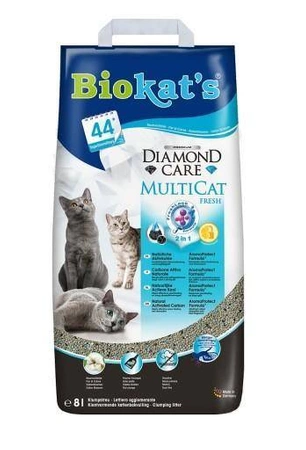 BIOKAT'S Diamond Care Multicat fresh 8 l - Żwirek bentonitowy dla kotów 8 l