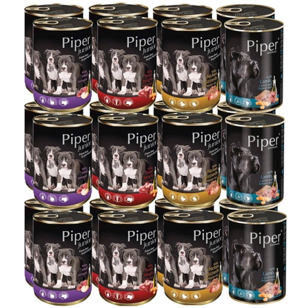 Piper Animals Mix smaków - mokra karma dla szczeniąt, 24 x 400 g ZESTAW