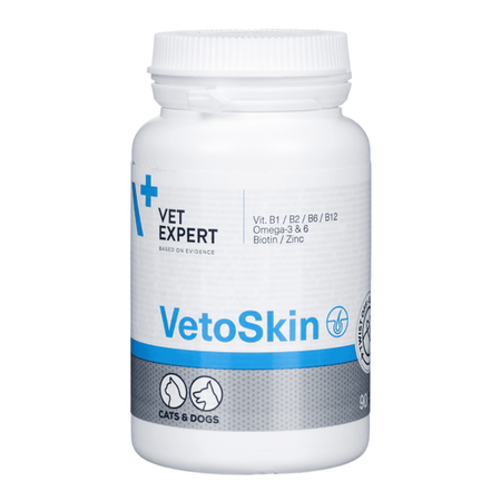 VETEXPERT VetoSkin 90 kaps. - preparat dla psów i kotów z problemami dermatologicznymi