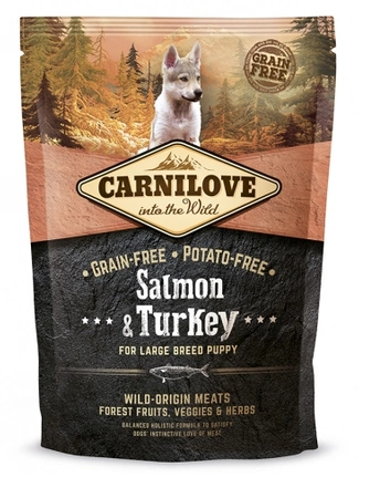 Carnilove Salmon & Turkey For Large Breed Puppies 1.5 kg - sucha karma dla szczeniąt ras dużych z łososiem i indykiem 1.5kg