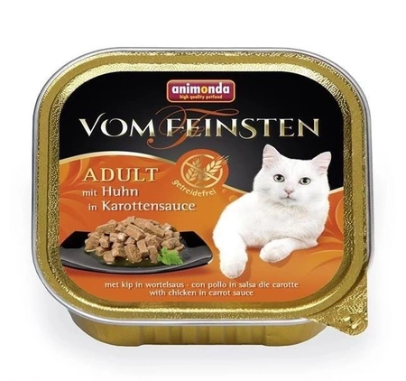 Animonda Vom Feinsten Adult mit Huhn in Karrotensauce 100 g - mokra karma dla dorosłych kotów z kurczakiem w sosie marchewkowym 100g