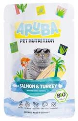 ARUBA Cat Organic łosoś i indyk z bok choy i kurkumą, 70g - Mokra karma dla kotów, 70g