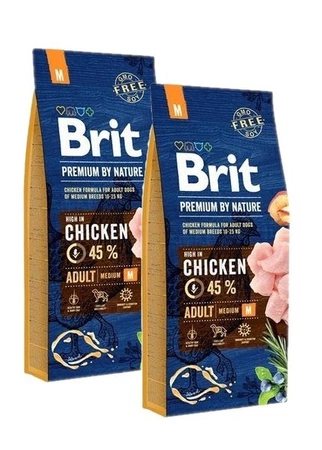 Brit Premium By Nature Adult Medium Chicken 2x 15 kg - sucha karma dla dorosłych psów rasy średniej z kurczakiem 2x15kg