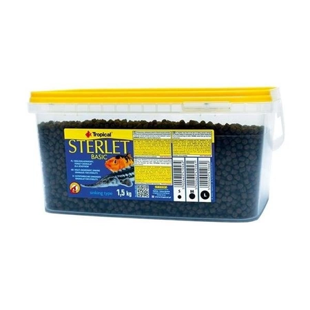 Tropical Sterlet Basic "S"  wiadro 3l/1500g - pokarm dla ryb granulat S 1,5kg