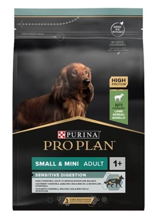 PRO PLAN Sensitive Digestion Small & Mini Adult, 3 kg - sucha karma dla psów  dorosłych, ras małych i miniaturowych, jagnięcina, 3 kg