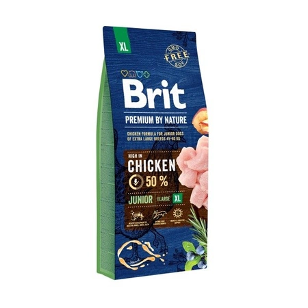 Brit Premium By Nature Junior Extra Large Chicken 15 kg - sucha karma dla młodych psów rasy olbrzymiej z kurczakiem 15kg