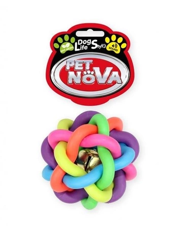 Pet Nova DOG LIFE STYLE Piłka pleciona 6cm, kolorowa, aromat mięta