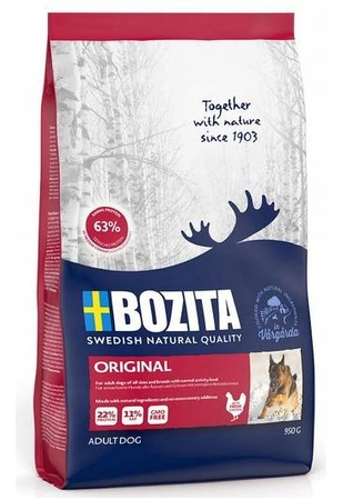 BOZITA Naturals Adult Original 950 g - sucha karma dla dorosłych psów wszystkich ras o normalnym poziomie aktywności, kurczak 950 g 
